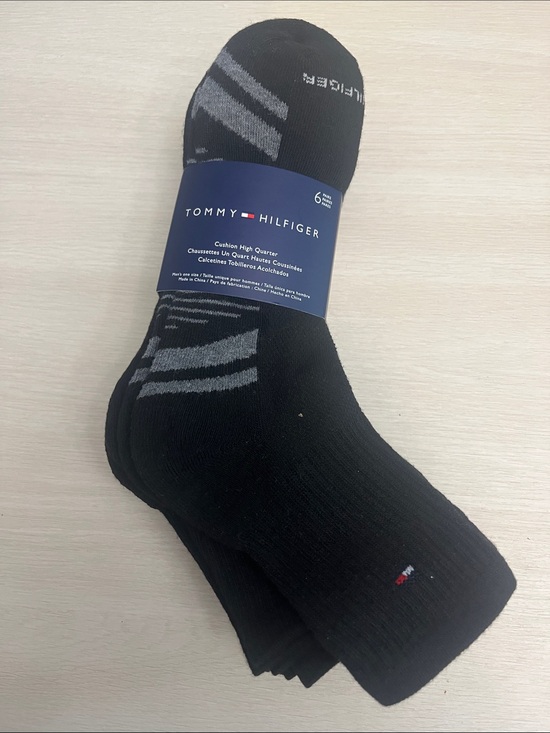 Tommy Hilfiger Other - Tommy Hilfiger Men's Black Cushion High Quarter Socks - 6 Pack